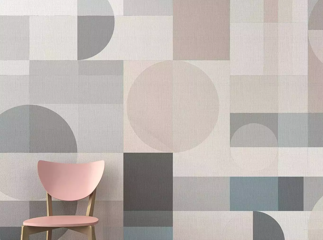 Xanela, col. 01 - Kreise - Quadrate/Rechtecke - Creme - Hellblau - Hellgrün - Tres Tintas