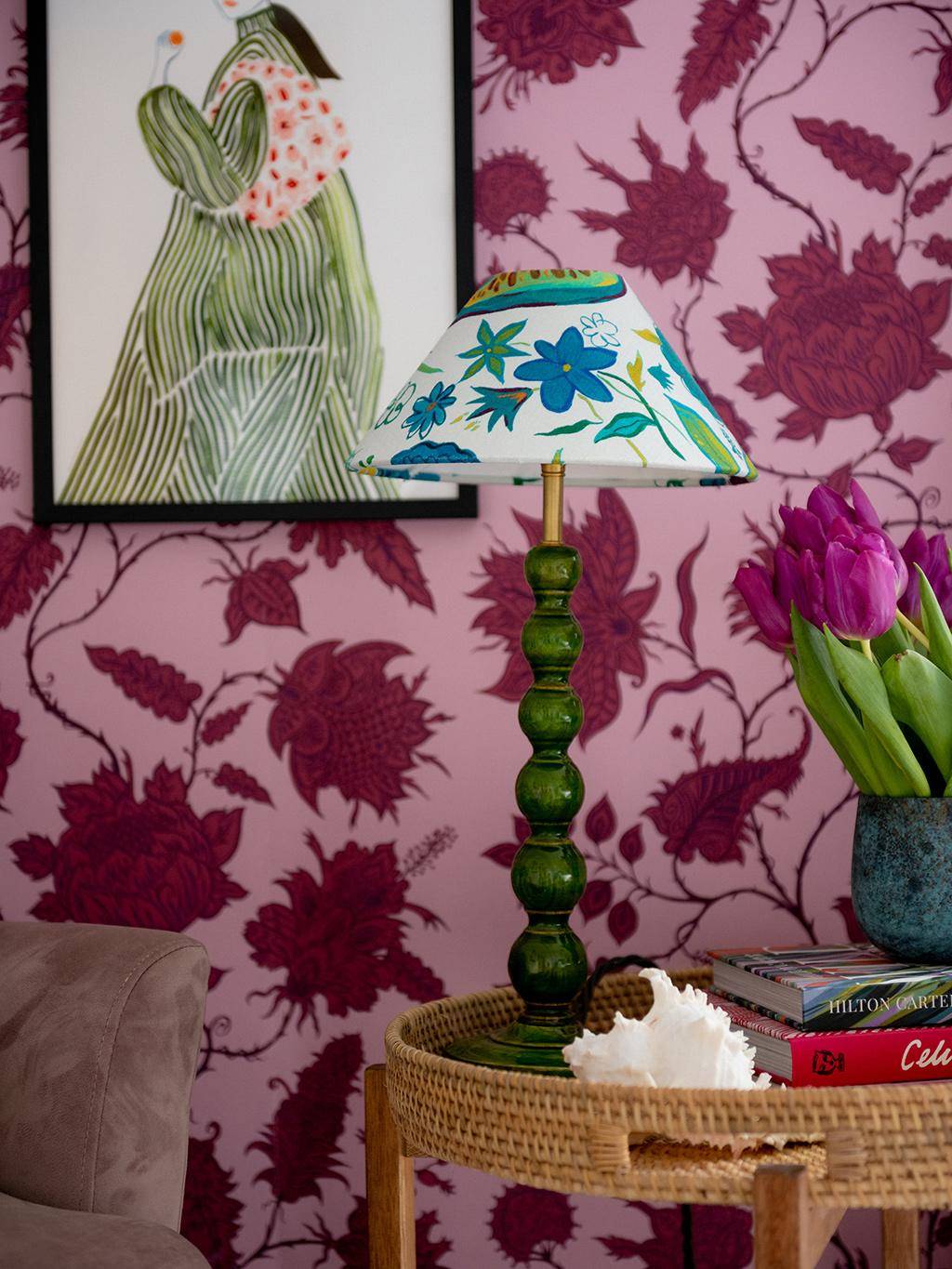 Hermosa Wallpaper in Rose Quartz/Ruby - blumen