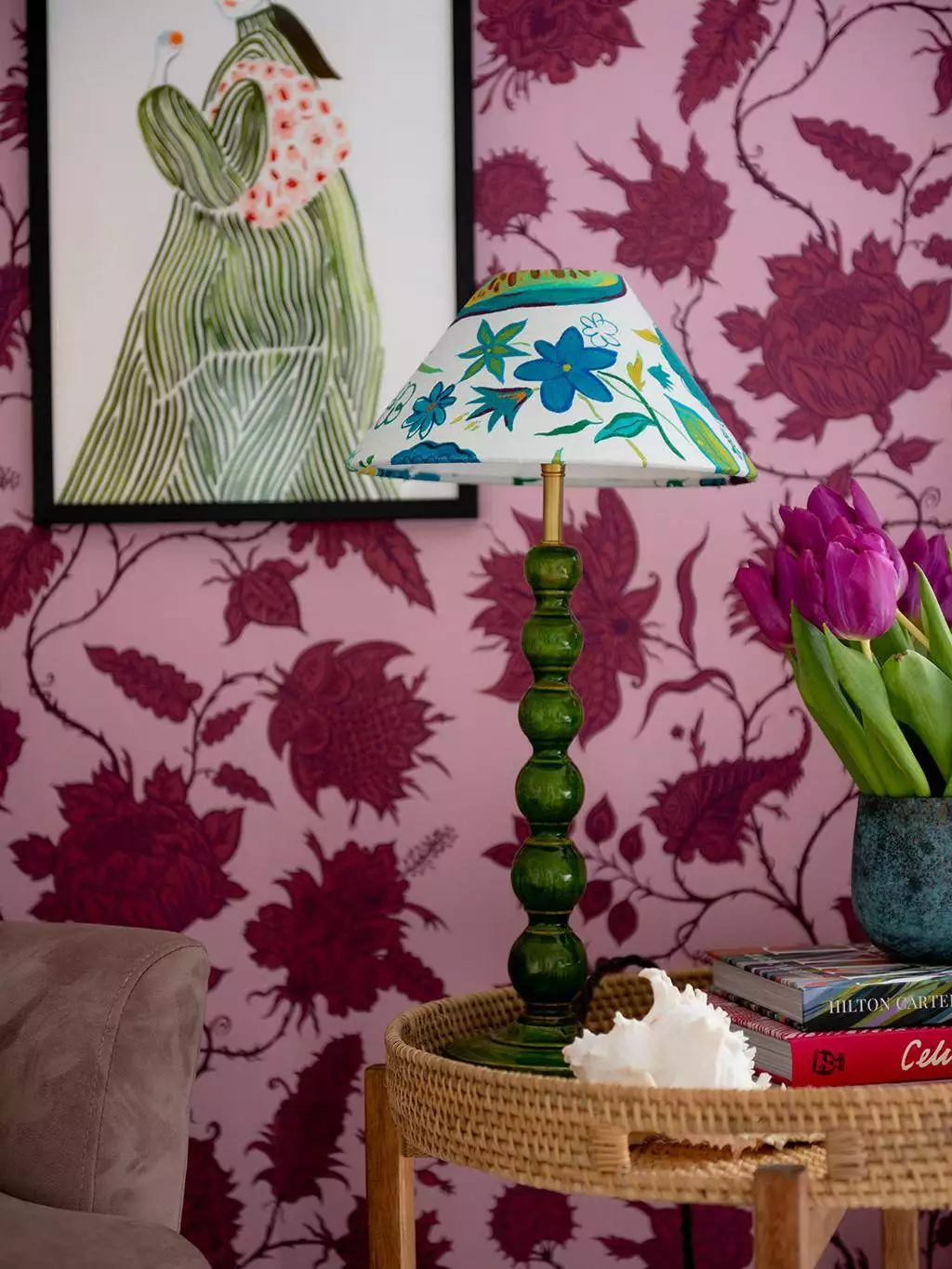 Hermosa Wallpaper in Rose Quartz/Ruby