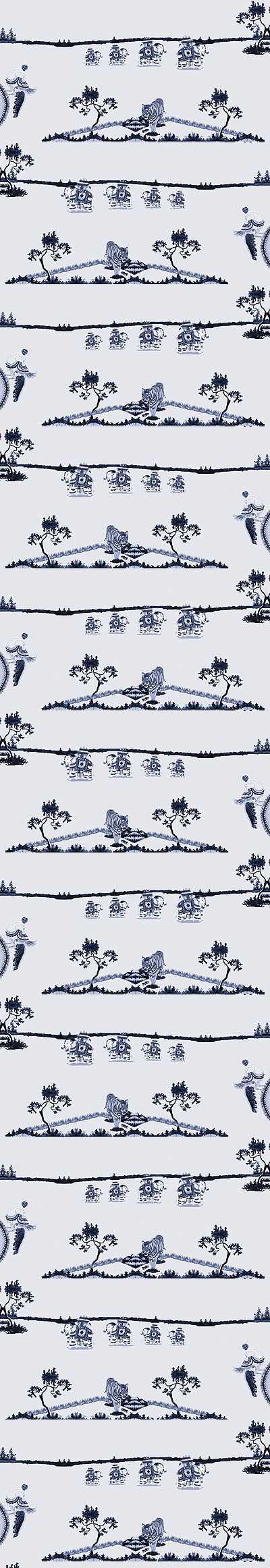 Indian Safari, blue - designer