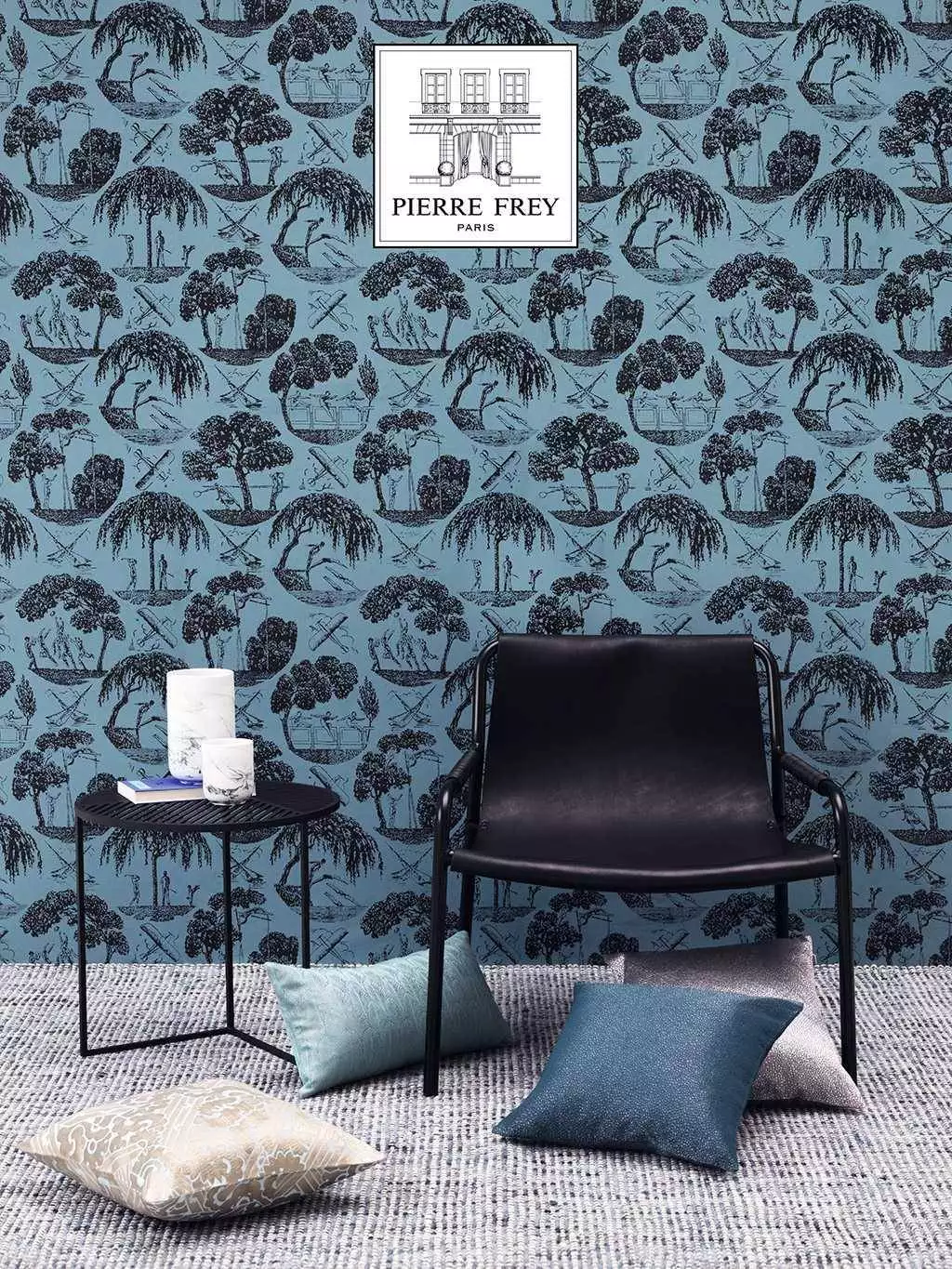 Train Bleu, col.02 - Figuren - Kreise - Petrol - Schwarz - PIERRE FREY GmbH