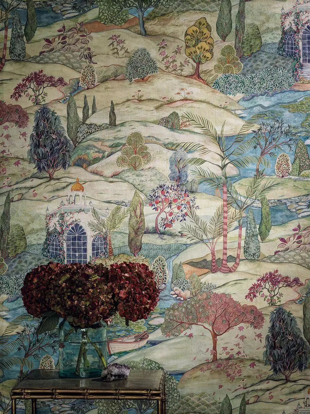 Lodhi, col. 01 - Bäume - Gebäude - Klassische Muster - Landschaft - Multicolor - Osborne & Little