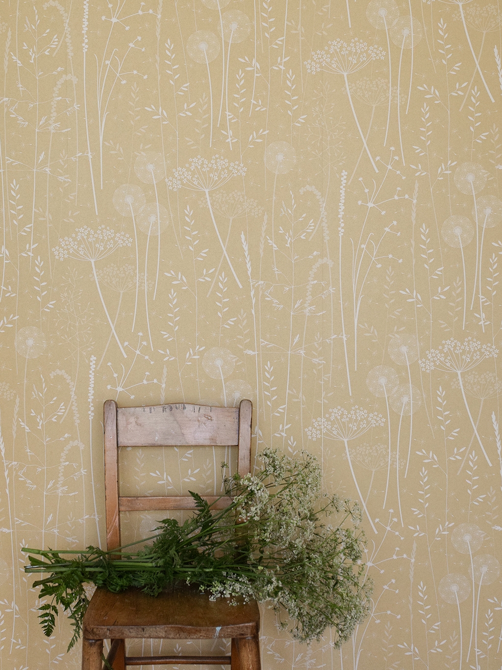 Paper Meadow Wallpaper in Harvest