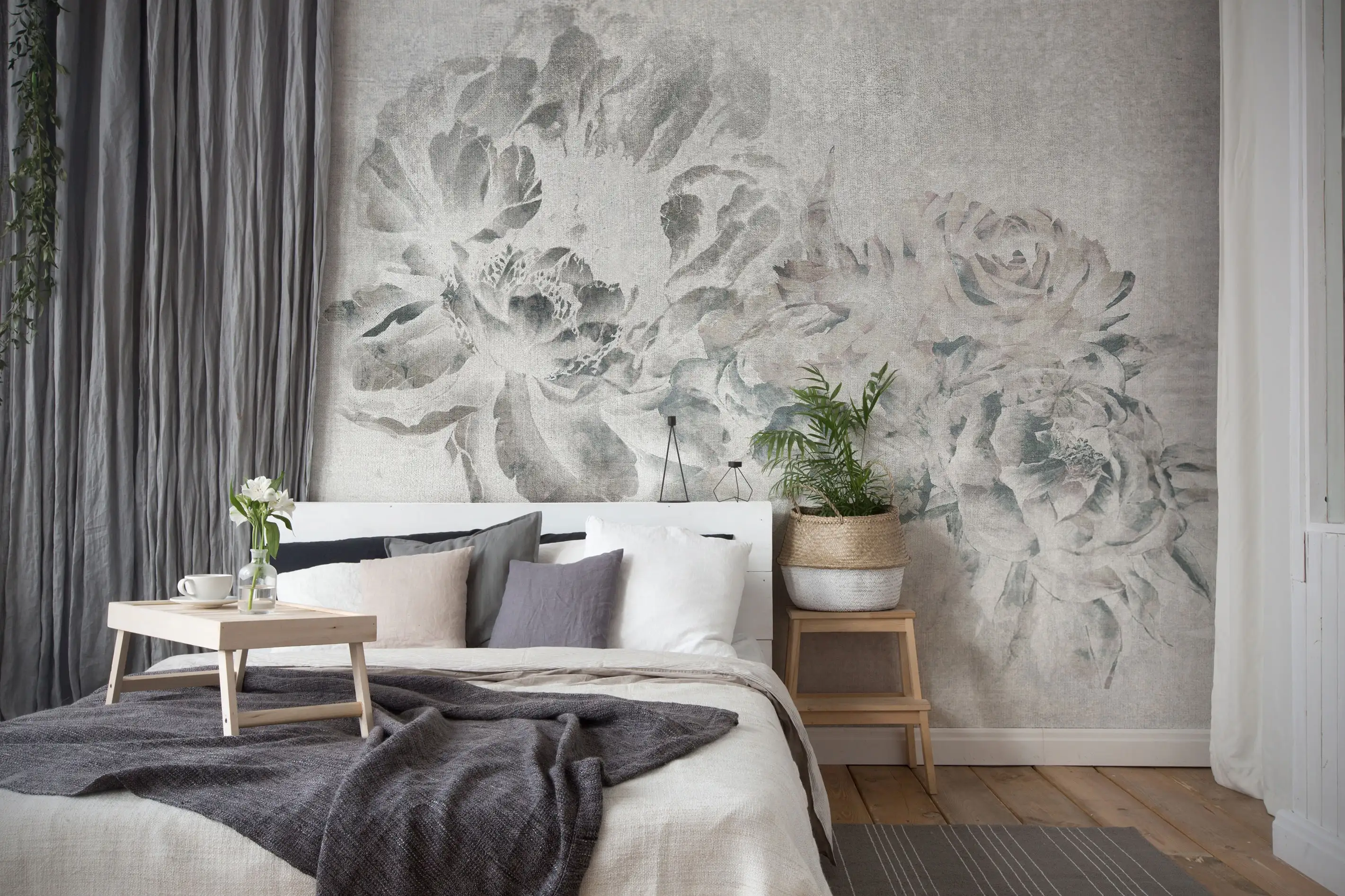 Raumbild Plumier, white - Blumen - Weiß - Tecnografica