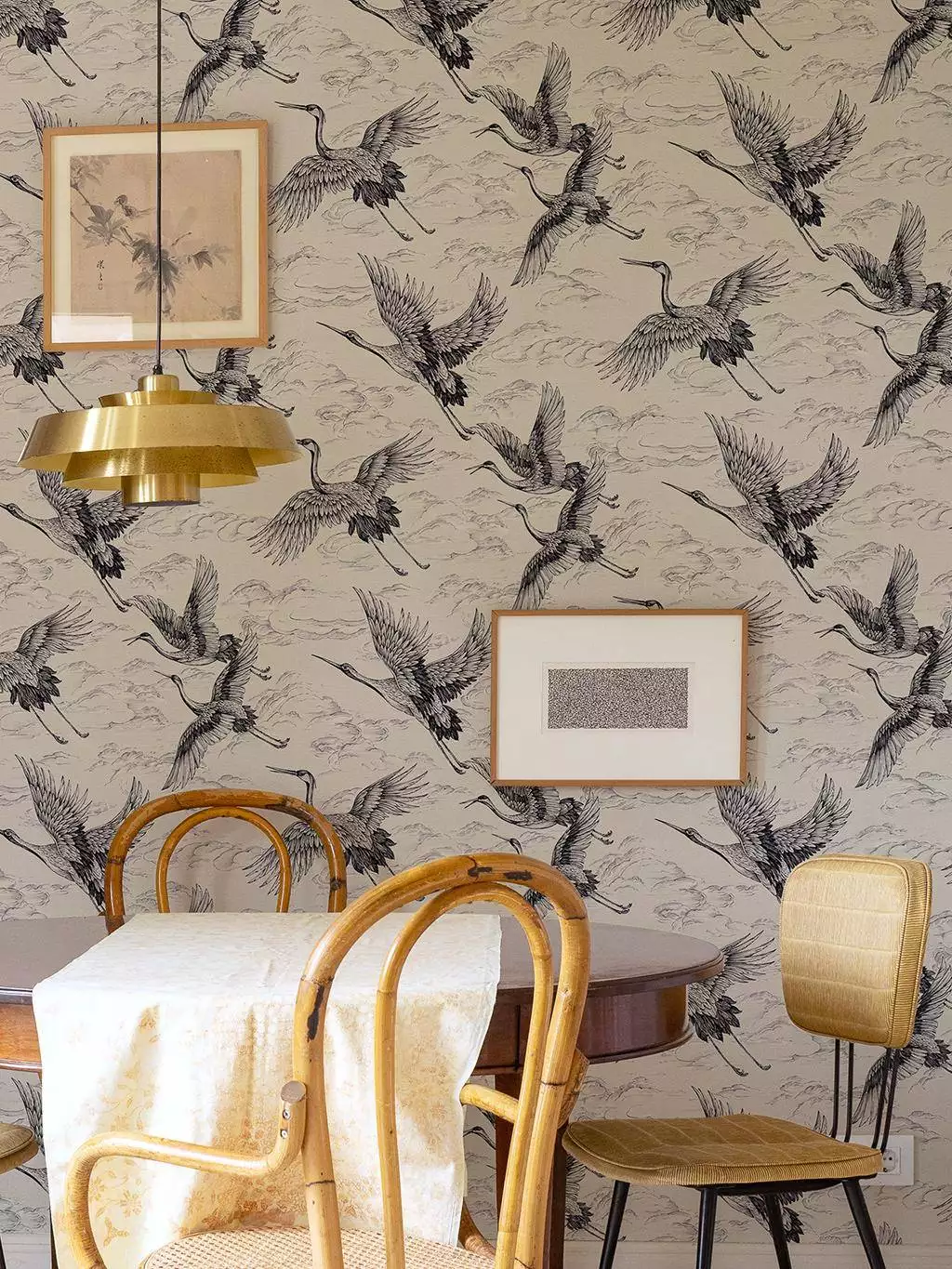 Imperial Ibis Nacre - Fauna - Tiere - Vögel - Anthrazit - Creme - COORDONNÈ