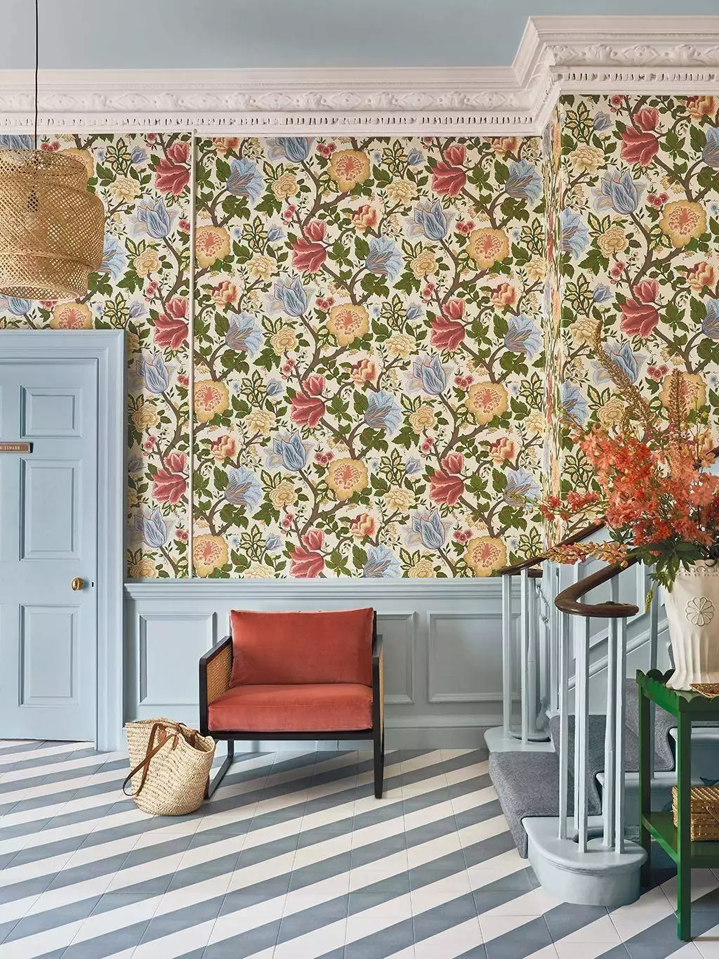 Midsummer Bloom, col. 3 - Blumen - Blätter - Äste - Blau - Bronze - Gelb - Grün - Rot - Cole & Son