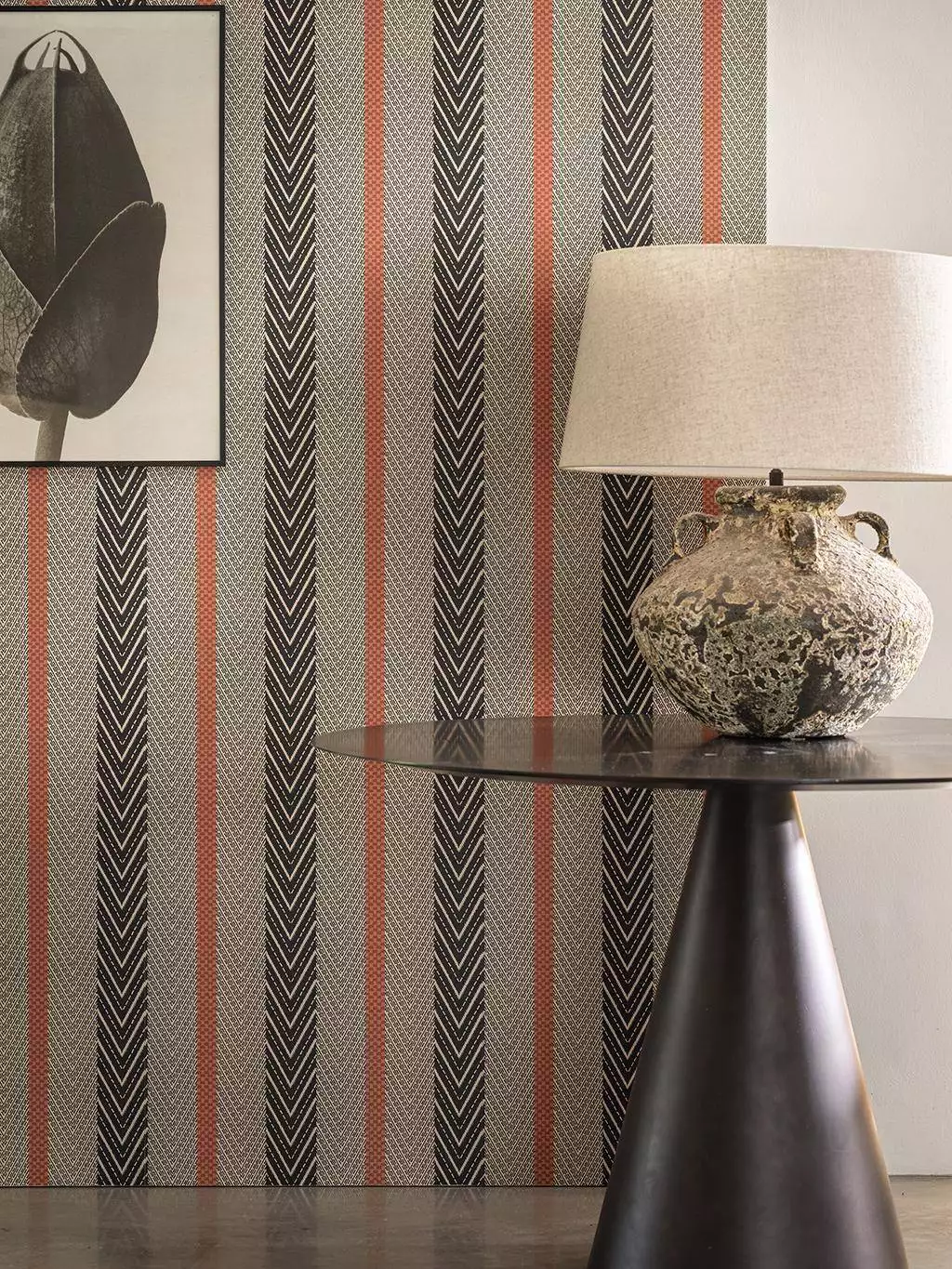 Sagitta, col. 01 - Streifen - Anthrazit - Braun - Creme - Osborne & Little