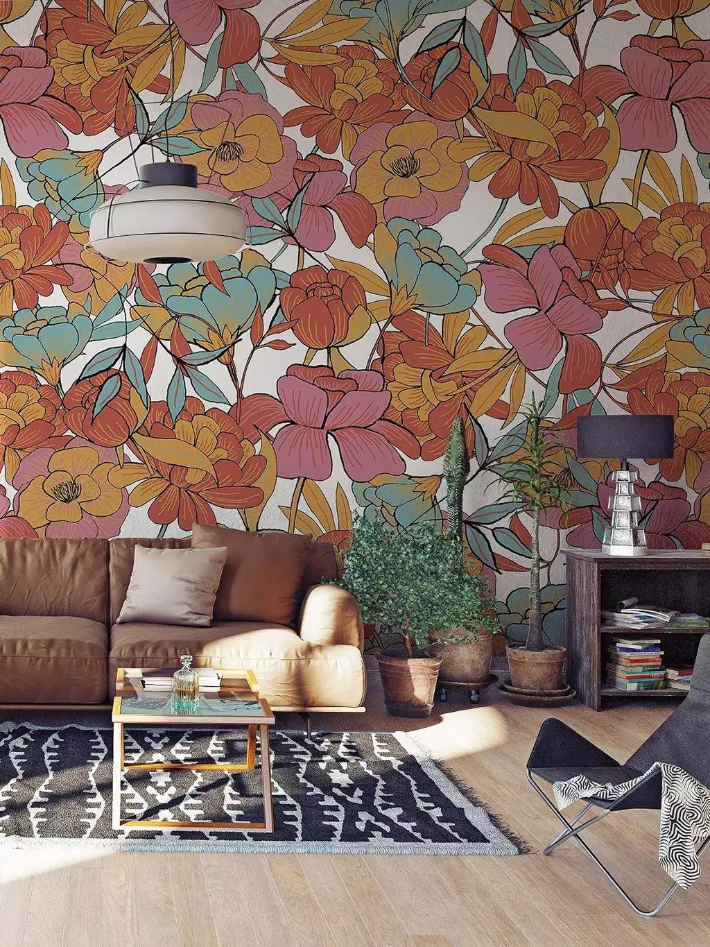 Scarlett - Blumen - Blätter - Florale Muster - FotoTapeten - Multicolor - Luise & Otto