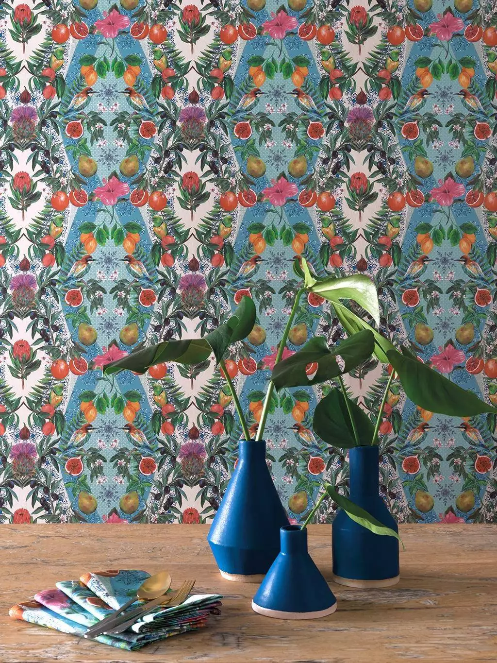 Talavera, col. 1 - Blumen - Blätter - Obst - Multicolor - Osborne & Little