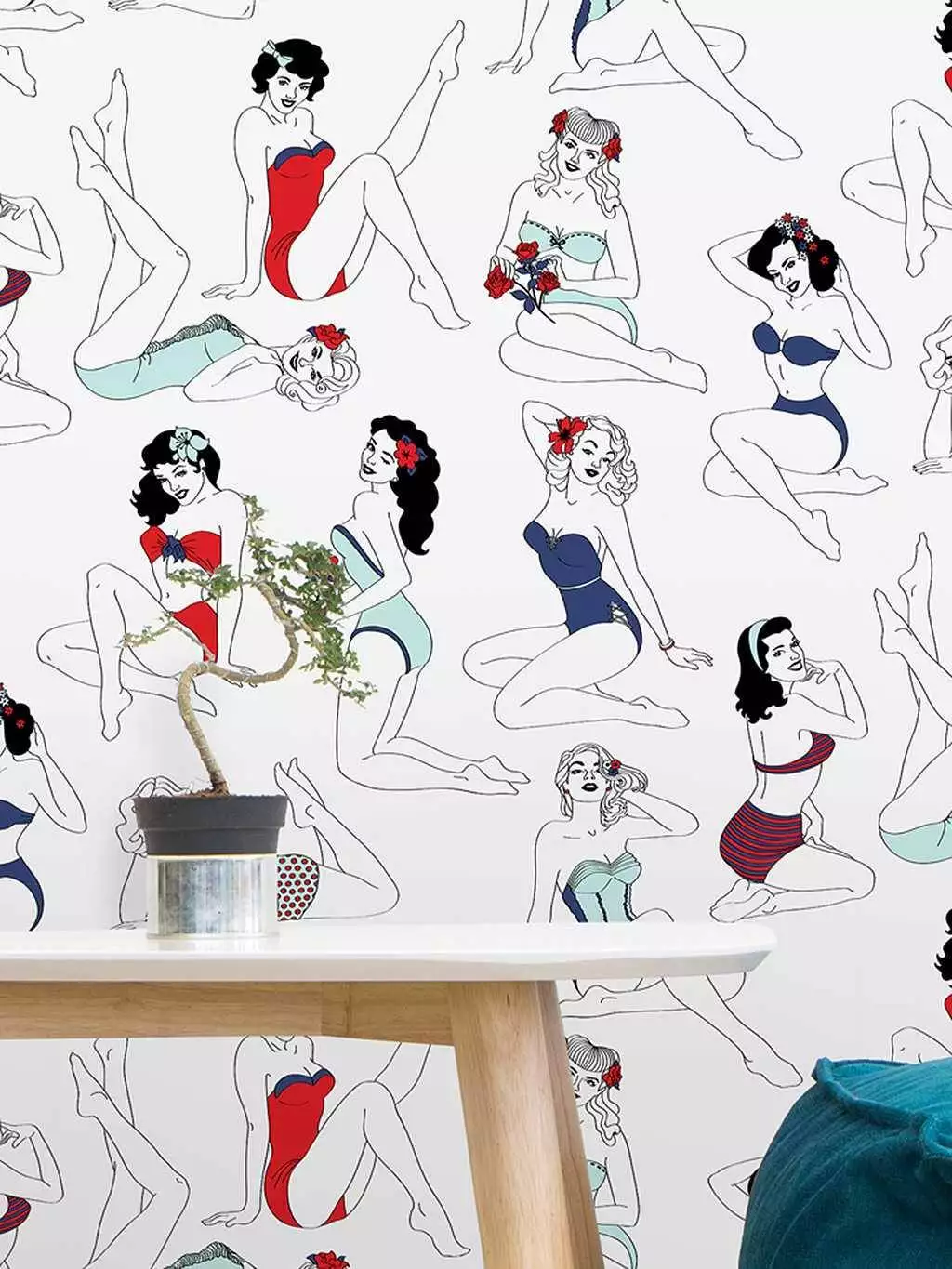Pin-up Wallpaper, colour