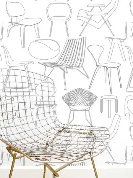 Raumbild Sitting Comfortably, snow 'colour me' - Stuhl - Schwarz - Weiß - Mini Moderns