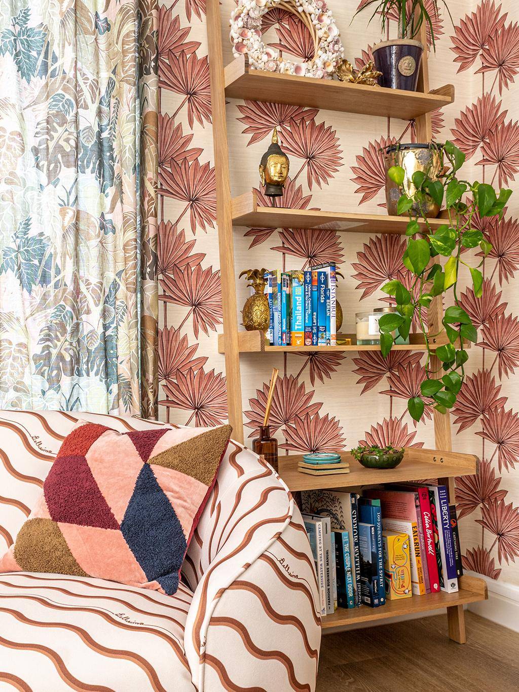 Palmetto Wallpaper in Rosa-Pink - hintergrund