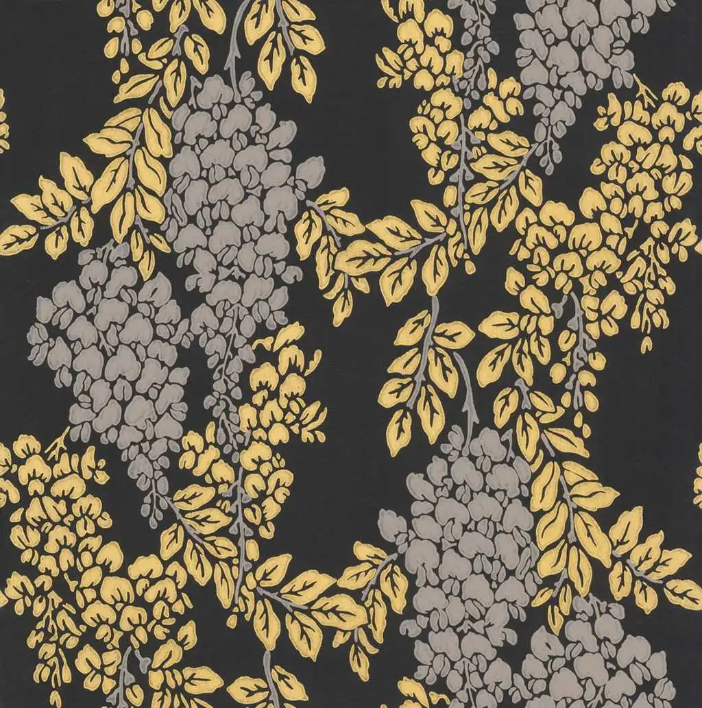 Wisteria - Blätter - Gold - Hellbraun - Schwarz - FARROW&BALL