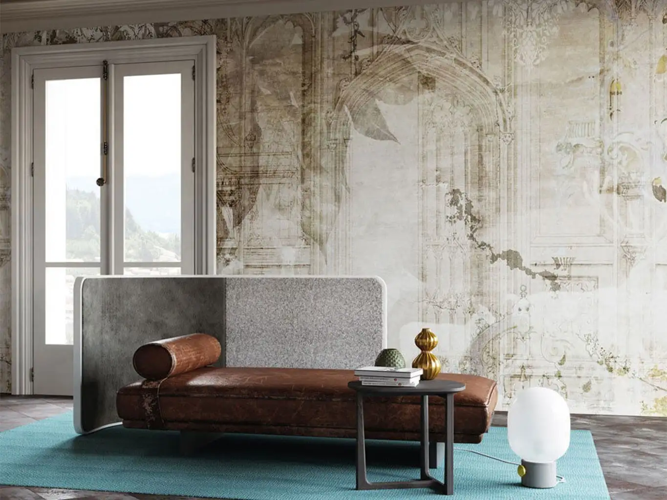 MAD. WHITE - Blätter - Collage - Creme - Hellbraun - Hellgrün - Tecnografica