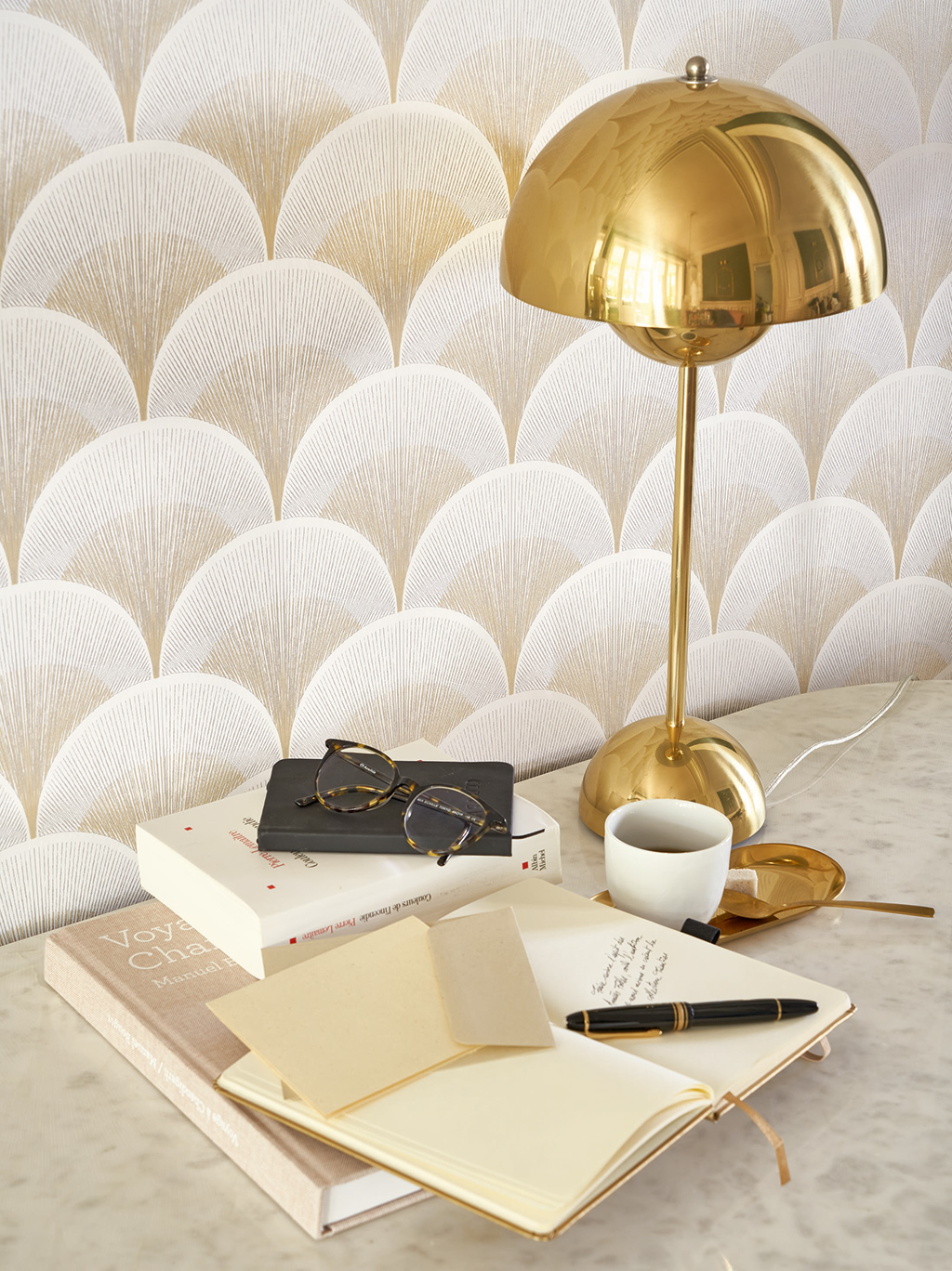 Broadway, beige lin - tapete von