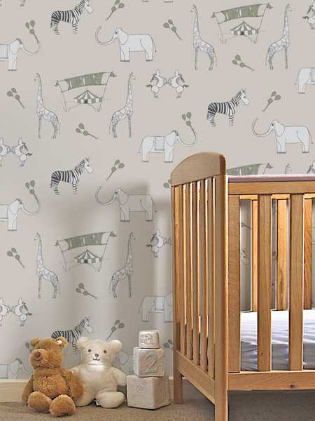 Merry go circus, cream and green - design