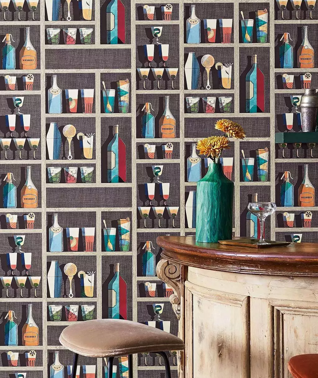 Cocktails, col. 03 - Flaschen - Gegenstände - Gläser - Cole & Son