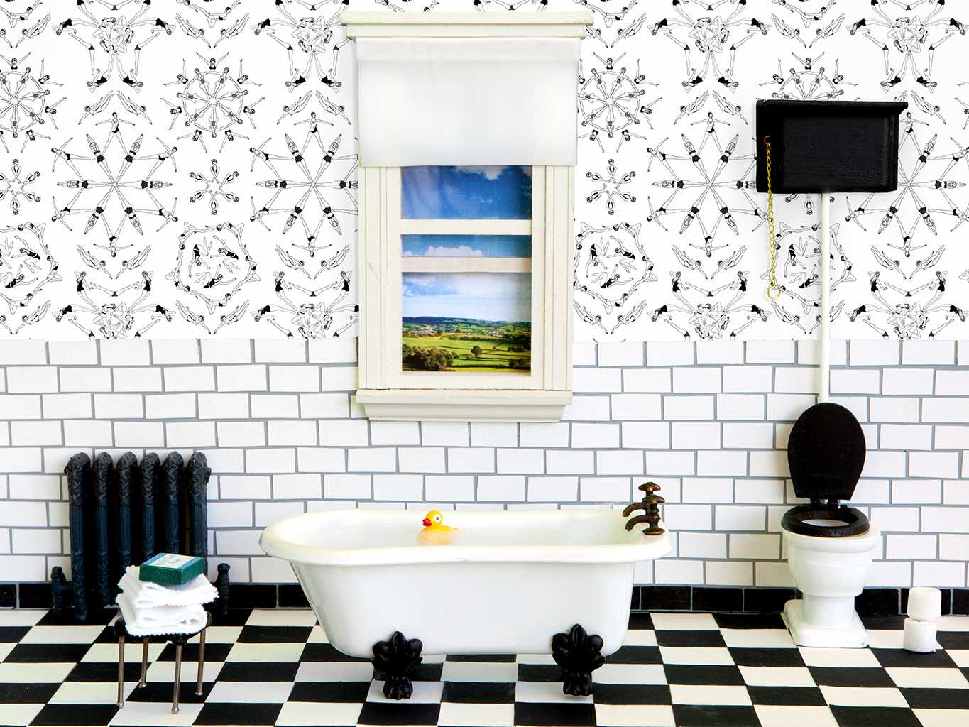 Splash! black&white - tapete mit muster