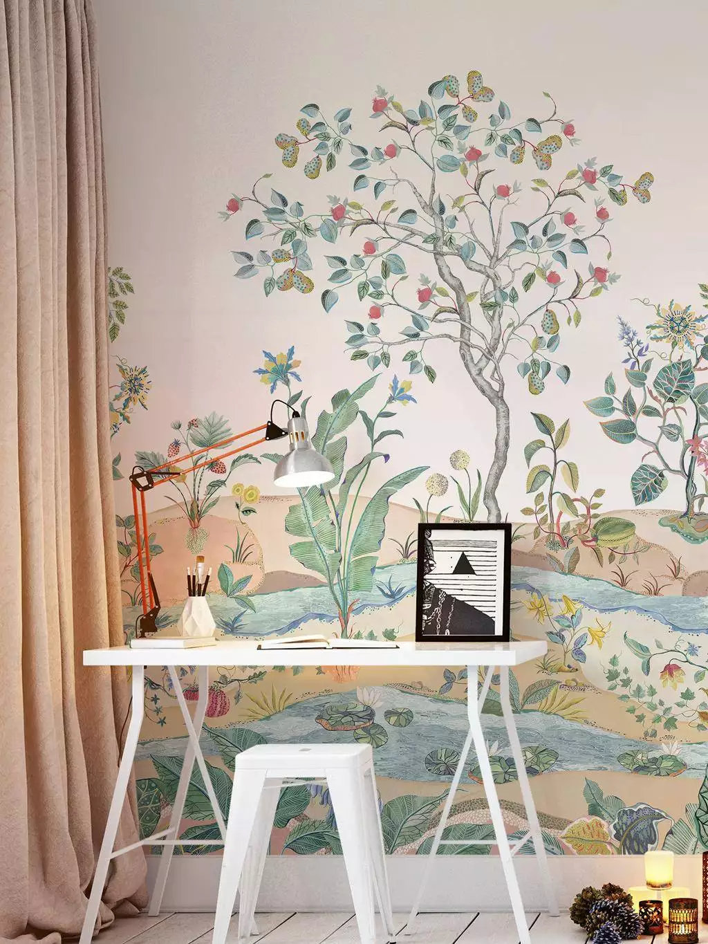 Mythica mural, col. 02 - Blumen - Blätter - Bäume - Florale Muster - FotoTapeten - Früchte - Landschaft - Multicolor - Osborne & Little