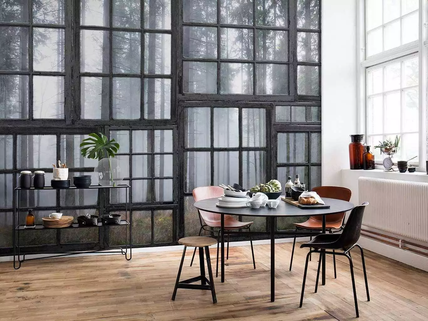 Cabin - Bäume - Landschaft - br /&gt - Multicolor - Rebel Walls