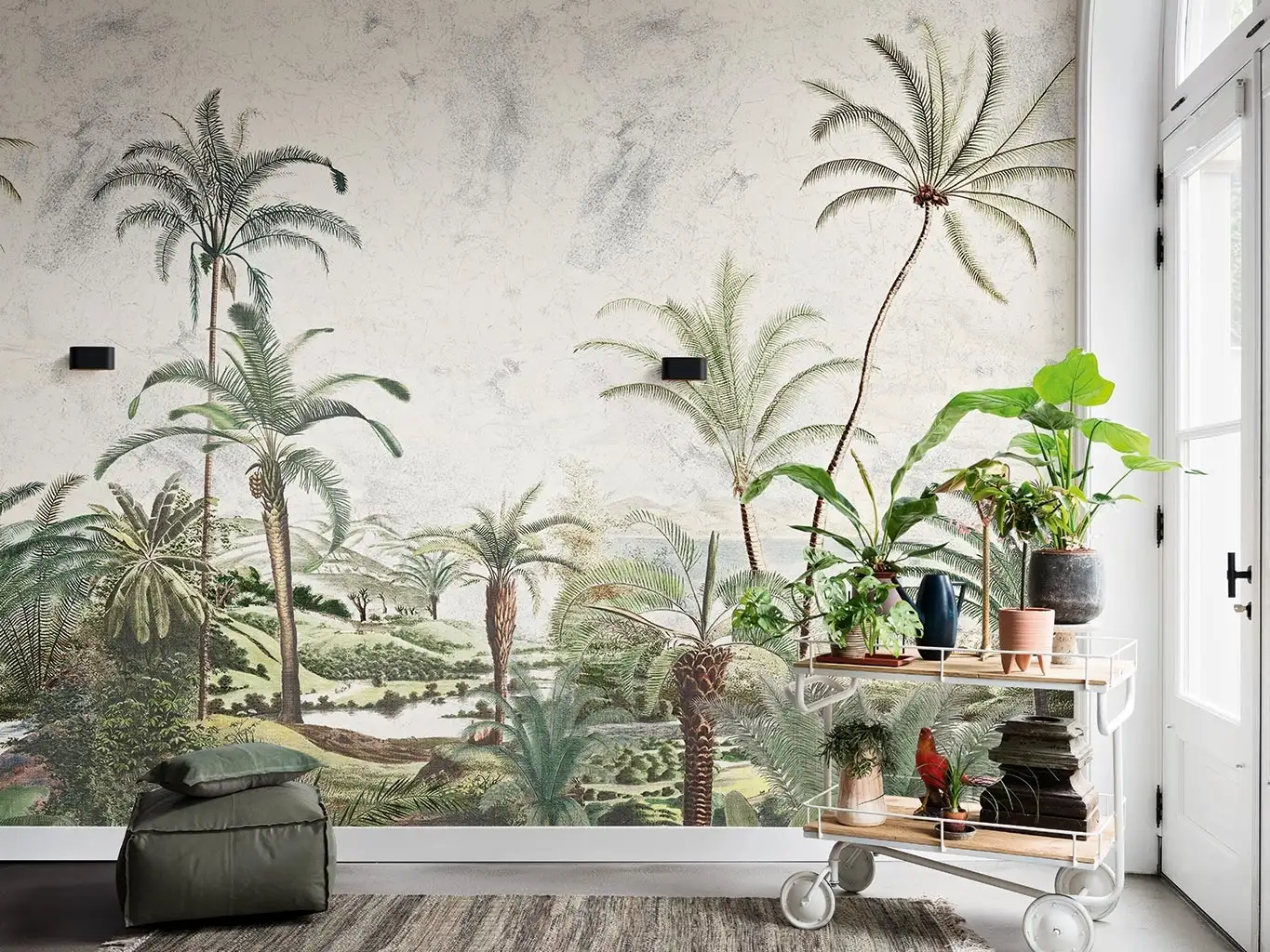 The Fern design, col. 1 - Blätter - Bäume - Landschaft - Anthrazit - Braun - Creme - Grün - 