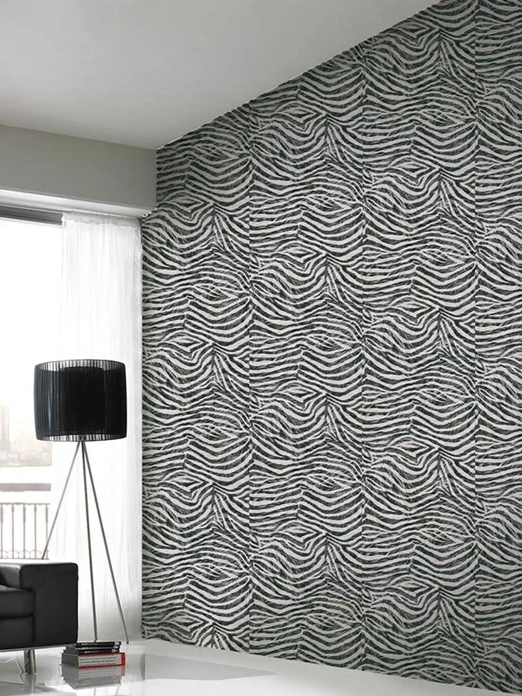 Raumbild Serif - Fell - animal print - Anthrazit - Grau - Perlmutt - Weiß - Matex