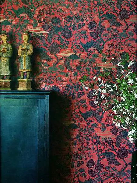 Raumbild Konstanze - Bäume - Grün - Rot - Schwarz - Emil Rotter