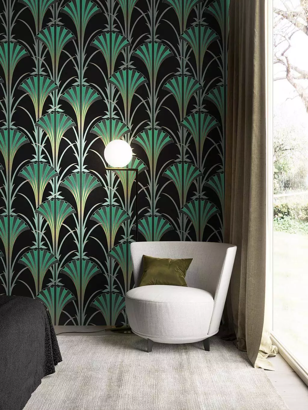 Grada, Amazon - Blumen - Gold - Grün - Schwarz - Silber! - Masureel