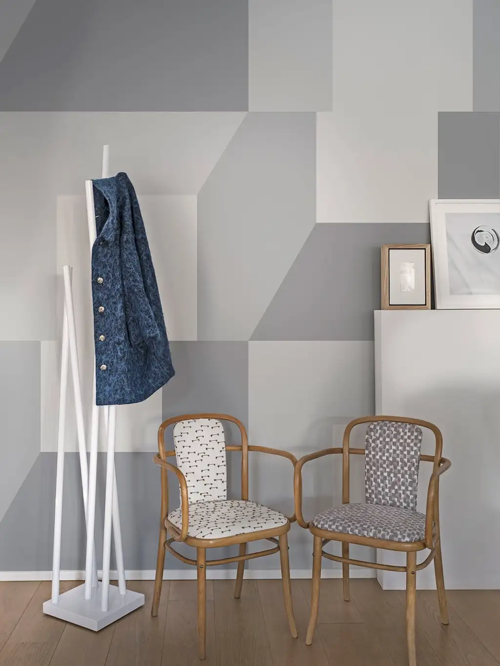 Oddity - Graphisch - Grau - Weiß - DECOPRINT