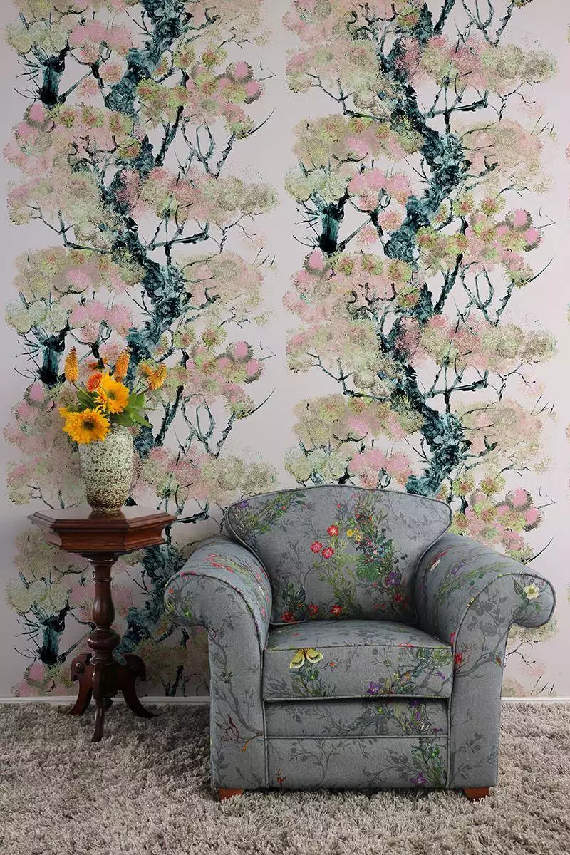 Pinyin Tree Superwide Wallpaper, pink