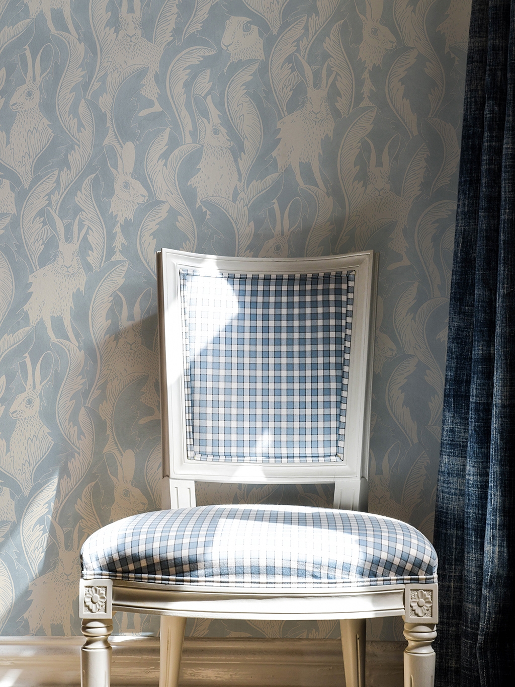 HARES IN HIDING WASHED DENIM - tapete mit