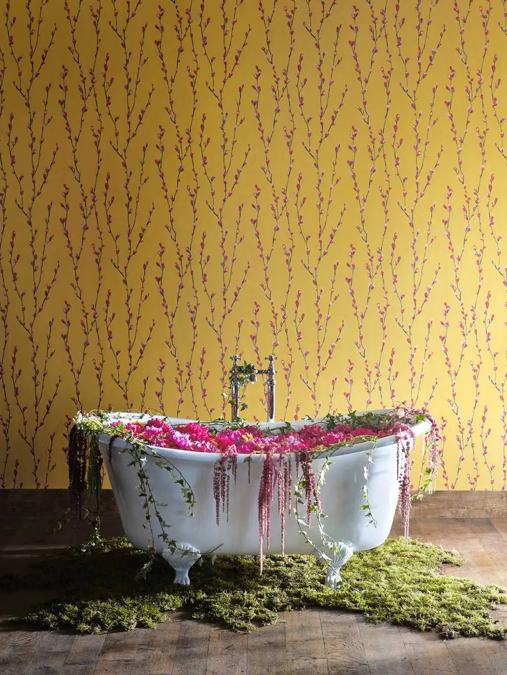 Salice, col.03 - Blumen - Äste - Gelb - Rot - Sanderson 