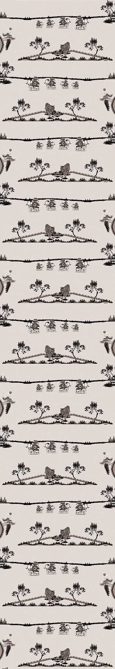 Indian Safari, black & white - designer