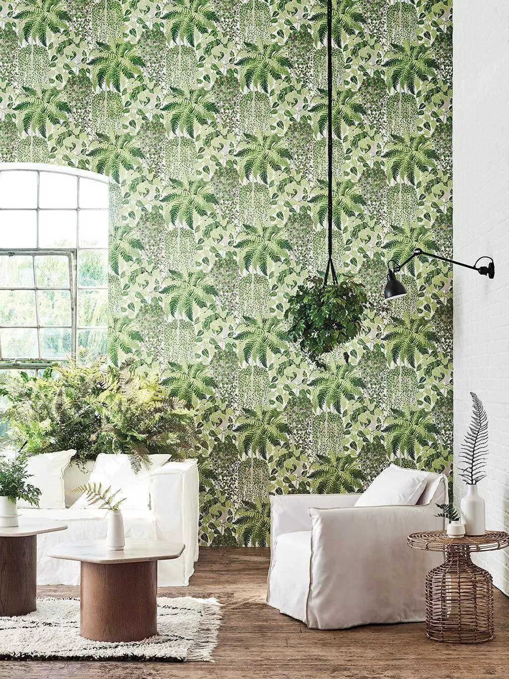 Fern, col. 1 - Blumen - Blätter - Grün - Lila - Weiß - Cole & Son