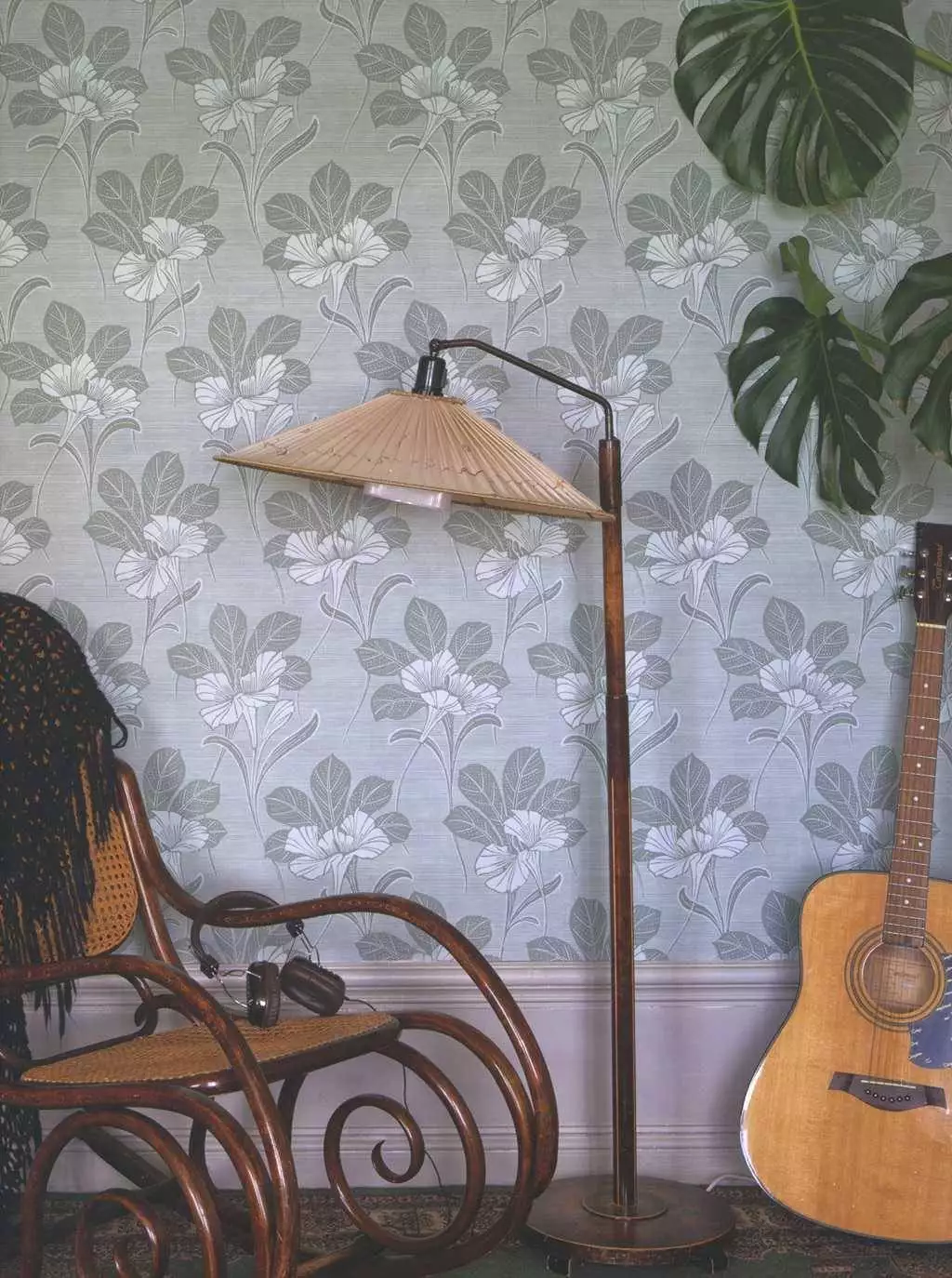 Clara - Blumen - Ranken - Grün - Hellgrün - GAMMALSVENSKA