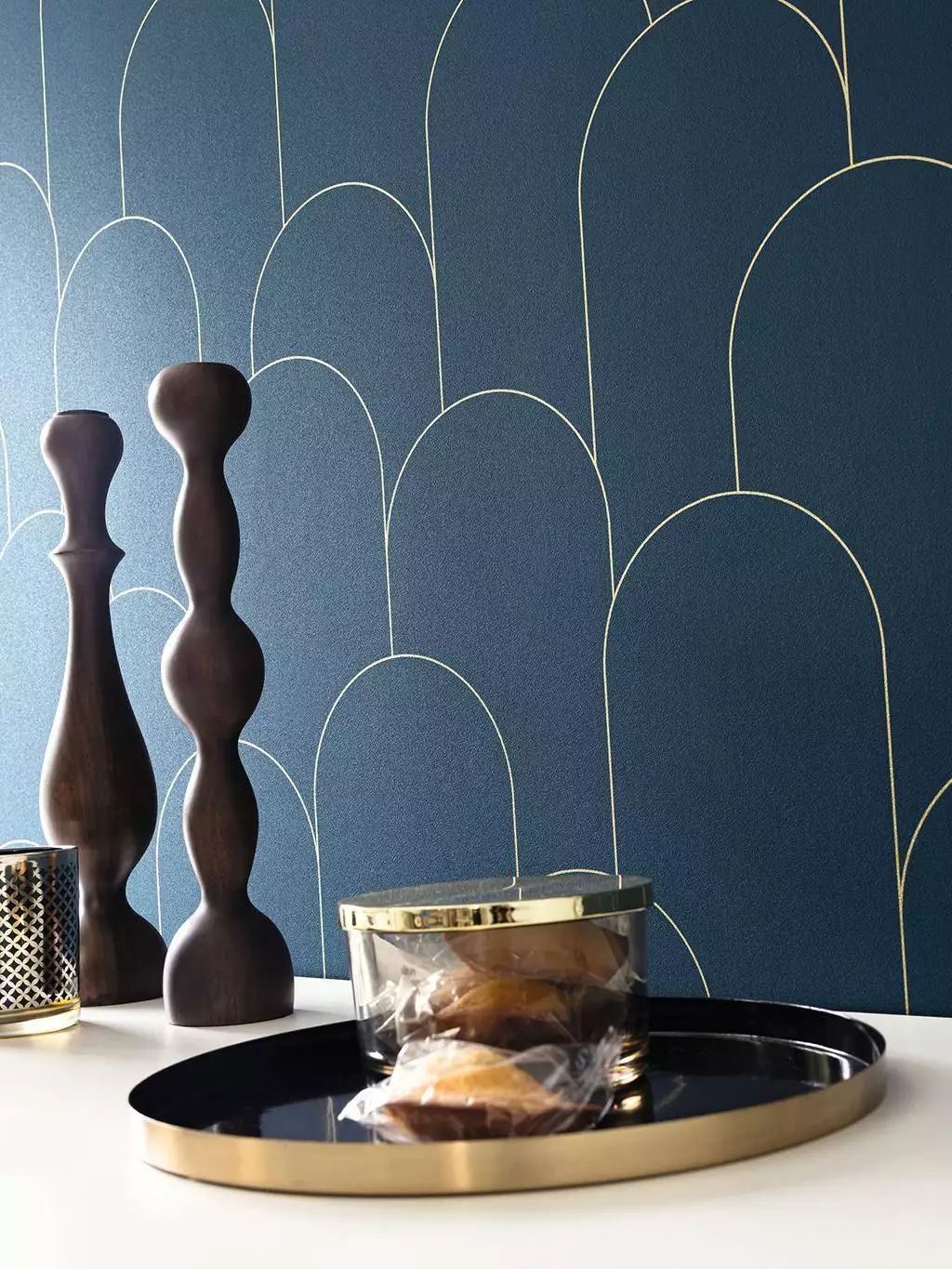 Ornament, col. 22 - Bögen - Blau - Gold - Caselio