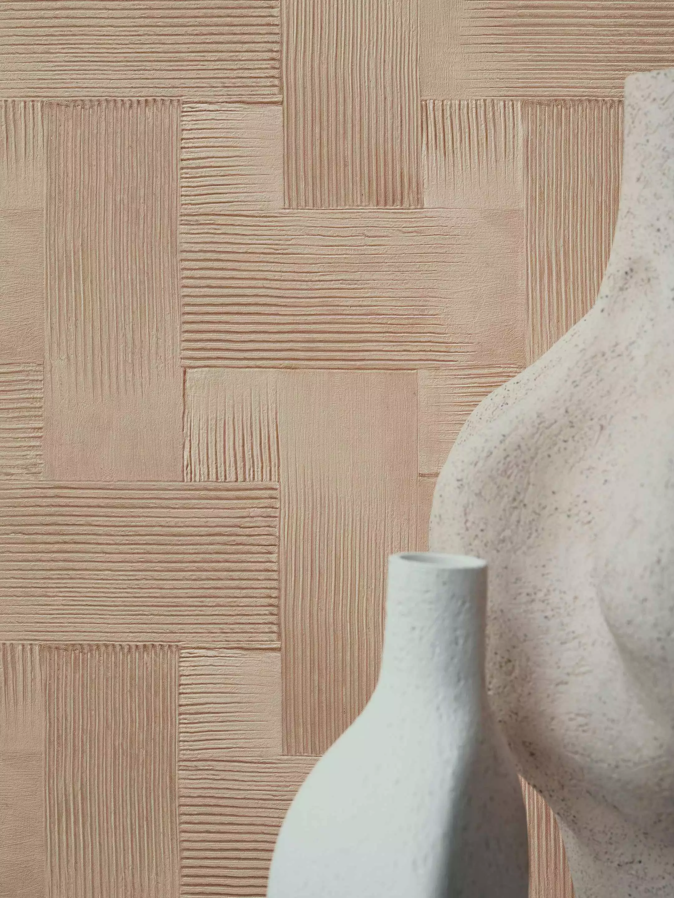 Hoshi - 23420EWC - 3D Tapeten - Grafische Muster - Moderne Muster - Struktur - Hellbraun - Ocker - wall & decò