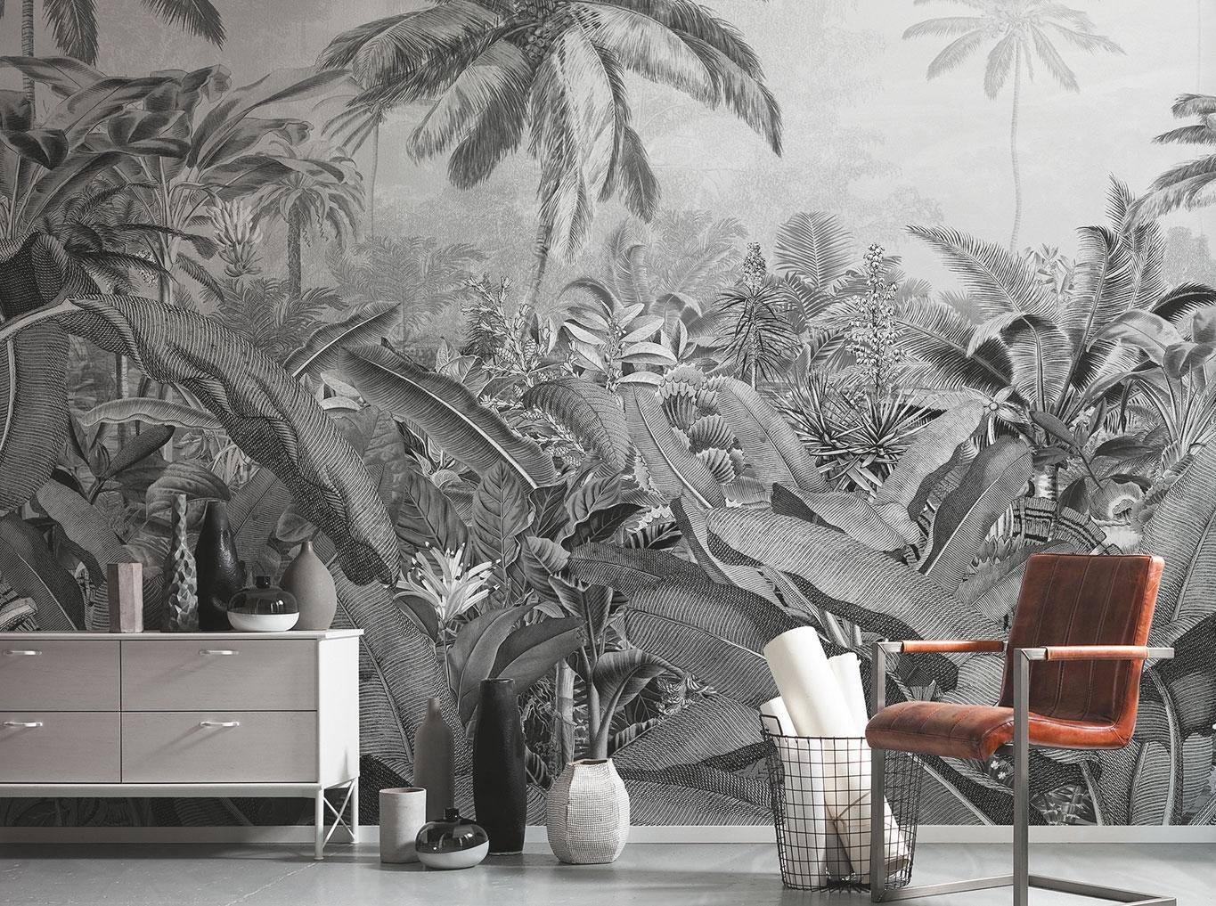 Amazonia Black and White - vliestapete mit