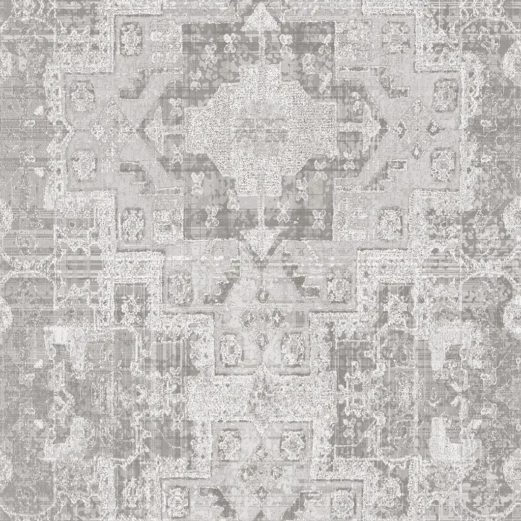 Bahnbreite Sadie, col. 5 - Mosaik - Orientalische Tapeten - Patchwork - Teppich - Creme - Grau - RaschTextil