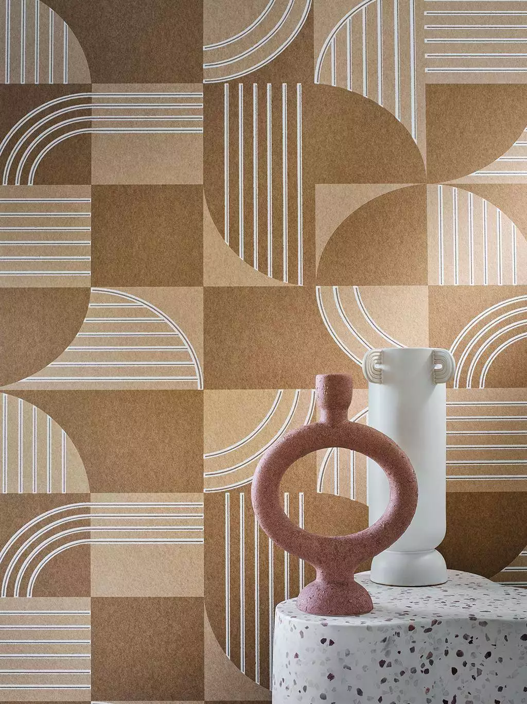 Annees 30, col. 02 - Grafische Muster - Moderne Muster - Braun - Creme - Casamance