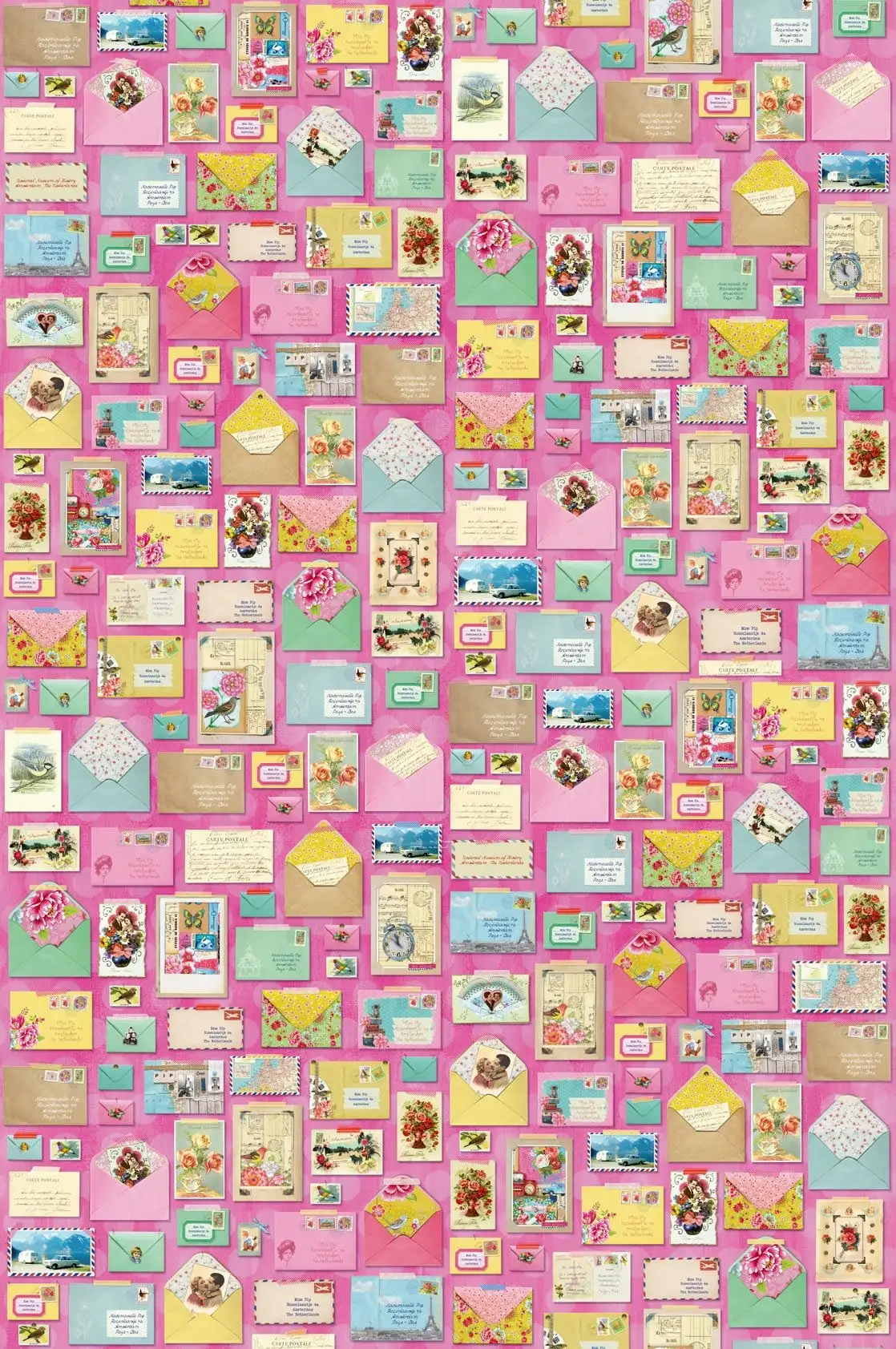 You've got mail, pink - Postkarten - Multicolor - Rosa - Essenza Home