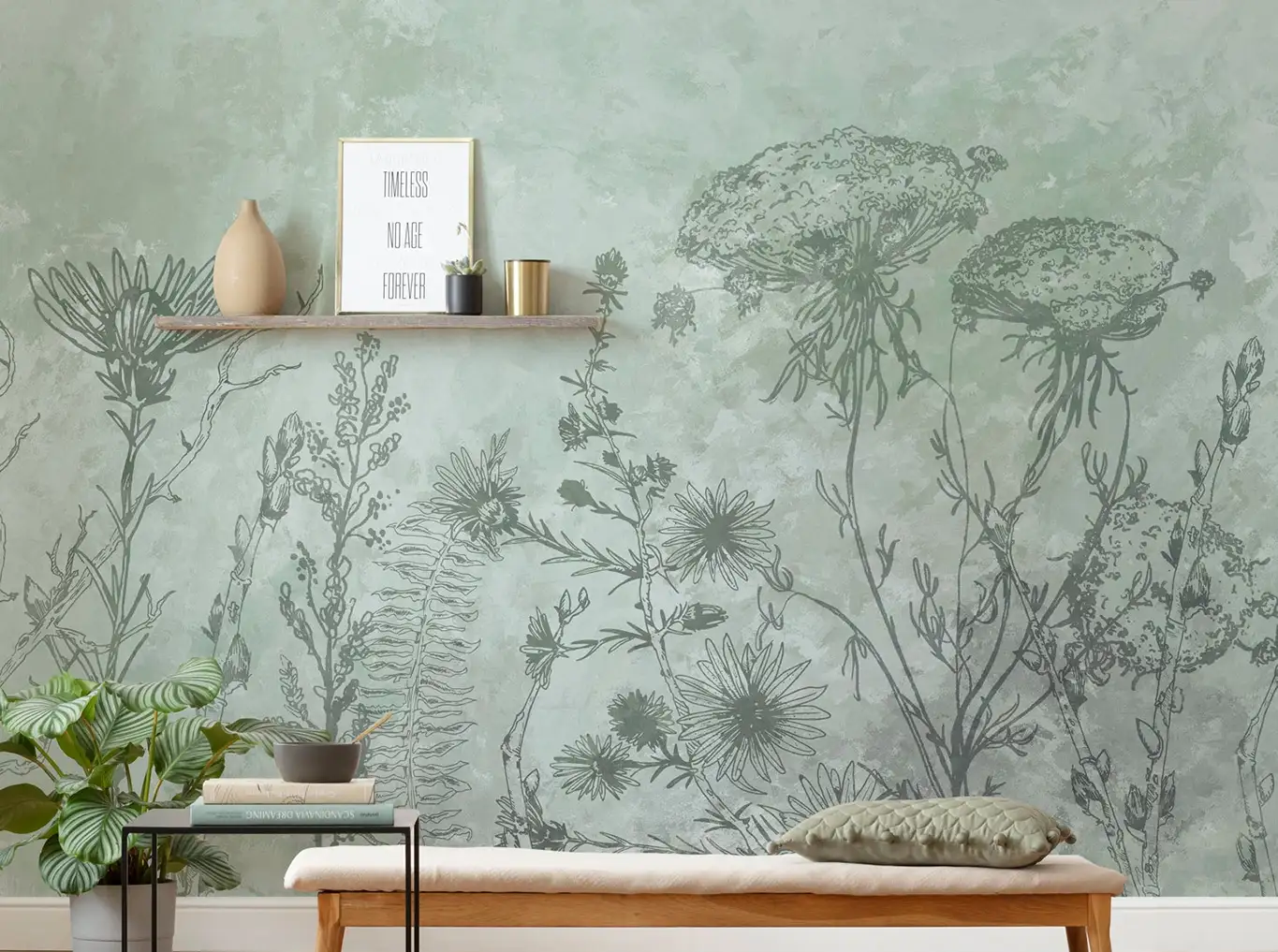 WHIFF - Blumen - Grün - Komar.Vlies