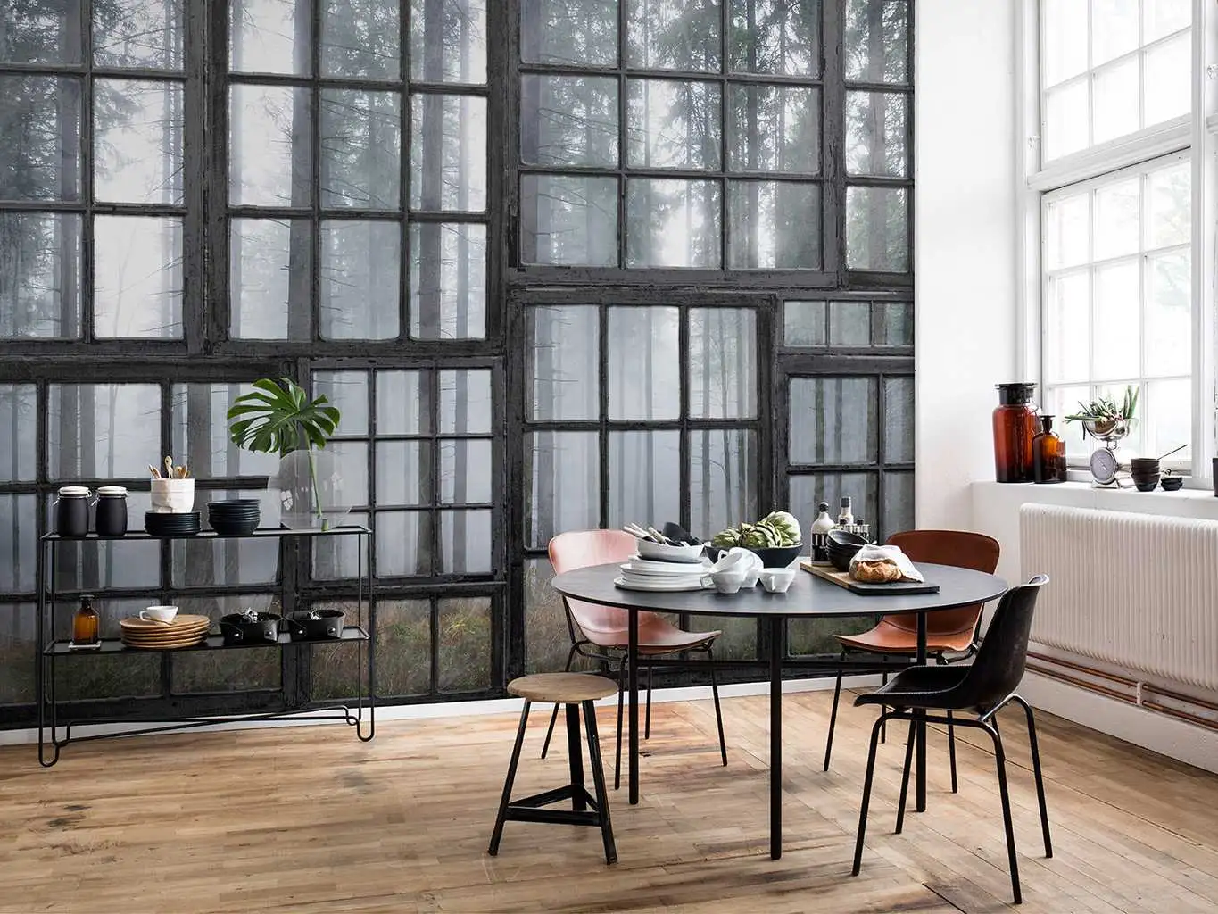 Cabin - Bäume - Landschaft - br /&gt - Multicolor - Rebel Walls