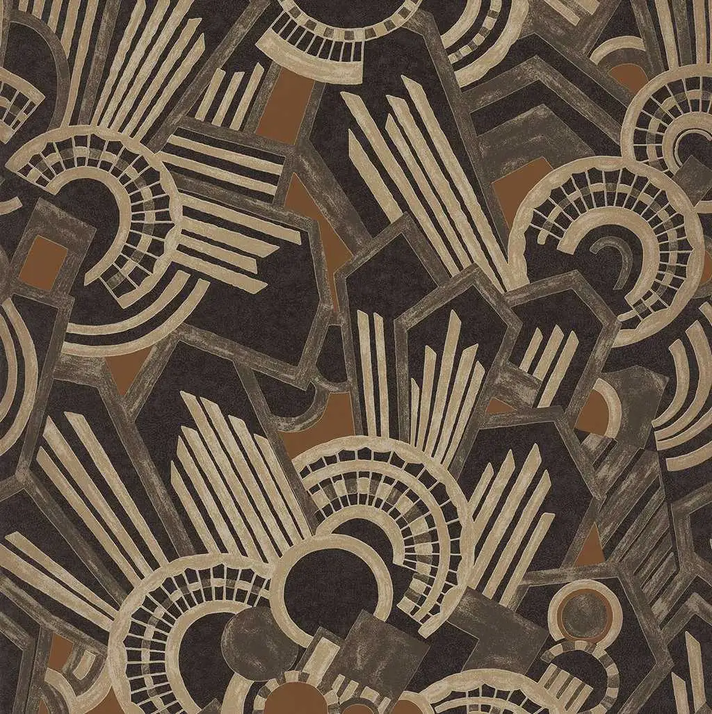 Ausschnitt Atmos, col.22 - 20-50er - Art Deco - Schwarz - Texdecor