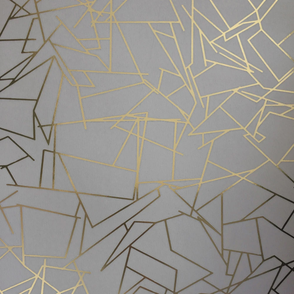 Tapete Angles in gold, zinc grey - design