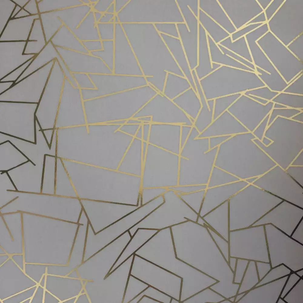 Tapete Angles in gold, zinc grey