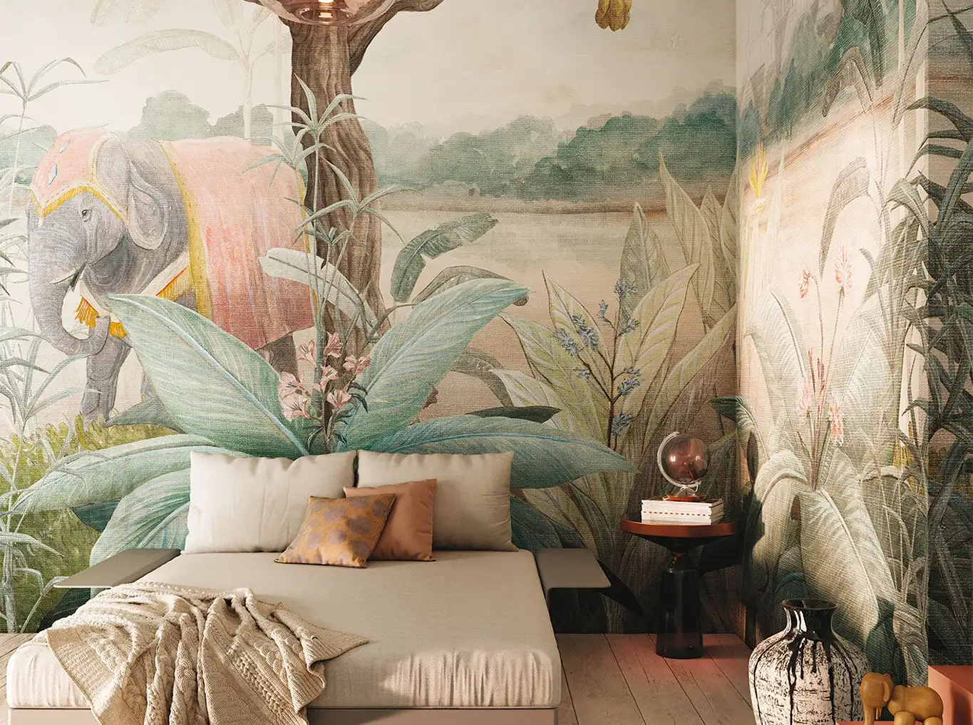 KIPLING - Blätter - Bäume - Landschaft - Tier Tapeten - Multicolor - Tecnografica