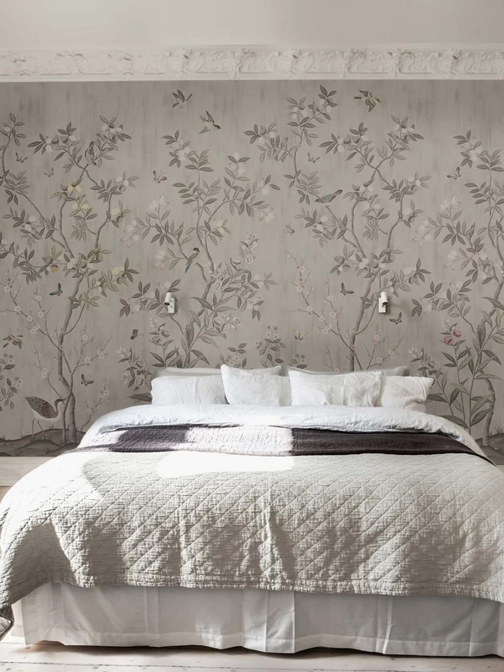 Chinoiserie chic, powder beige - vögel