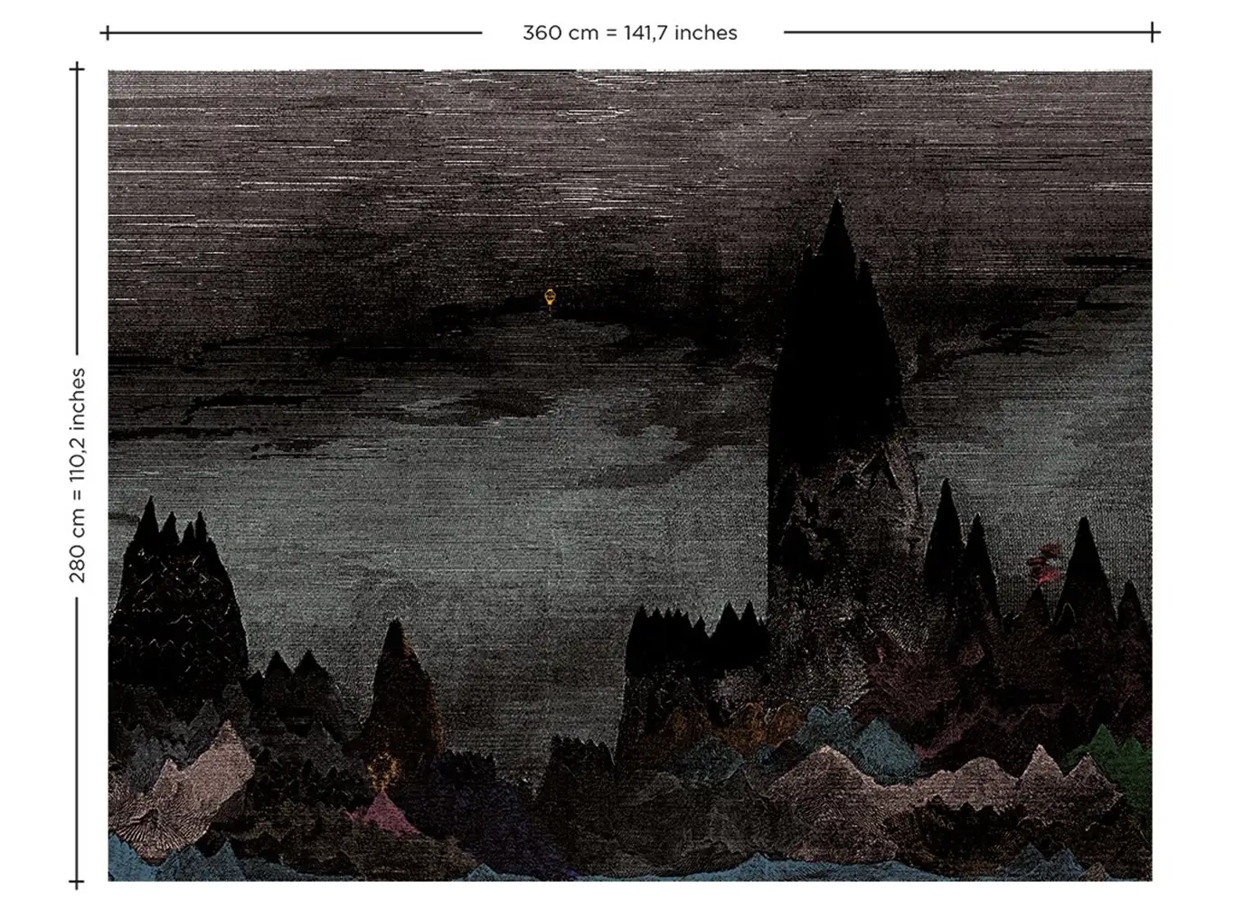 Aufteilung Carpates - Berge - Großmotiv - Landschaft - Schemen/Silhouetten - Multicolor - Bien Fait