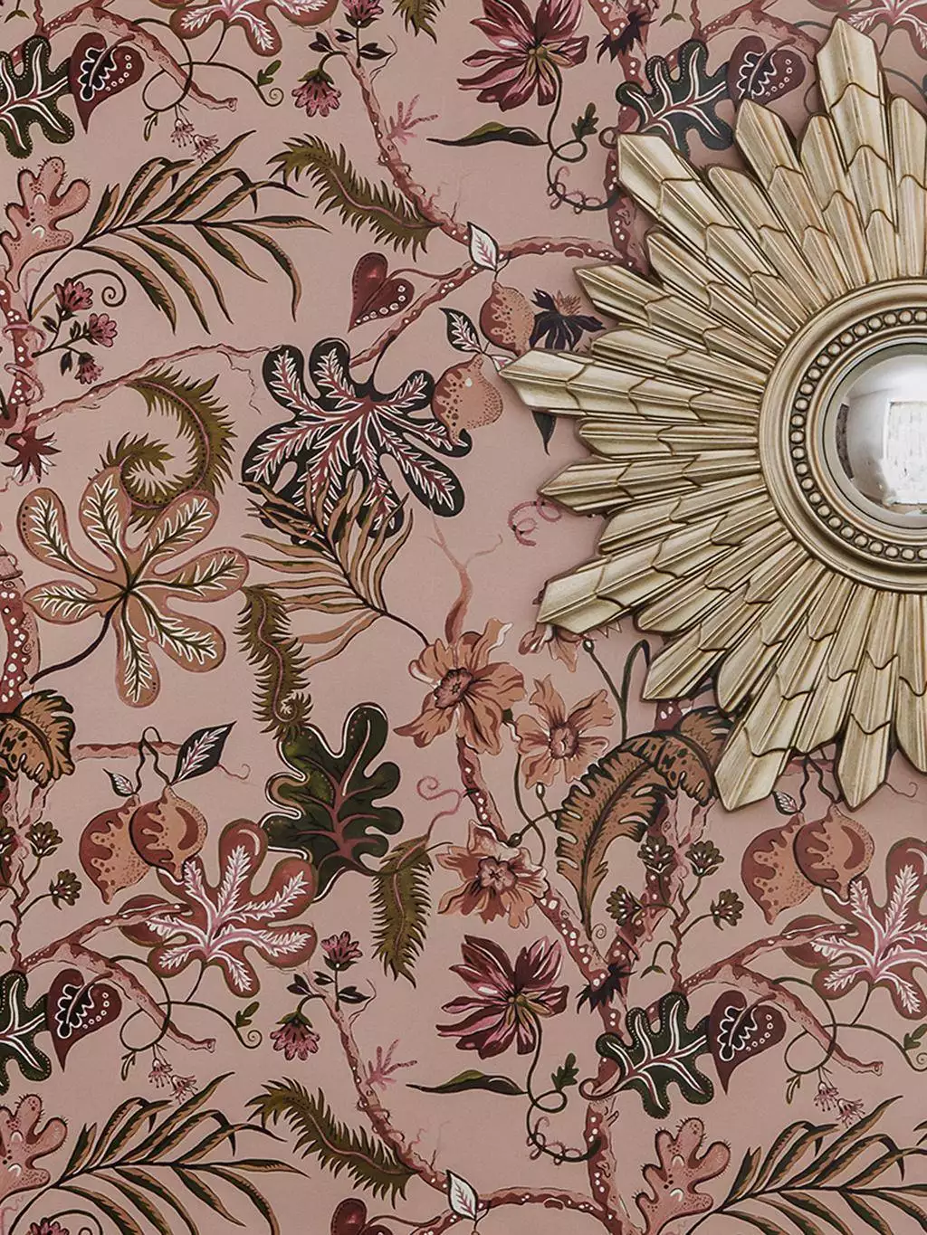 Ophelia Wallpaper in Blush-Pink - Blumen - Blätter - Multicolor - Wear the walls